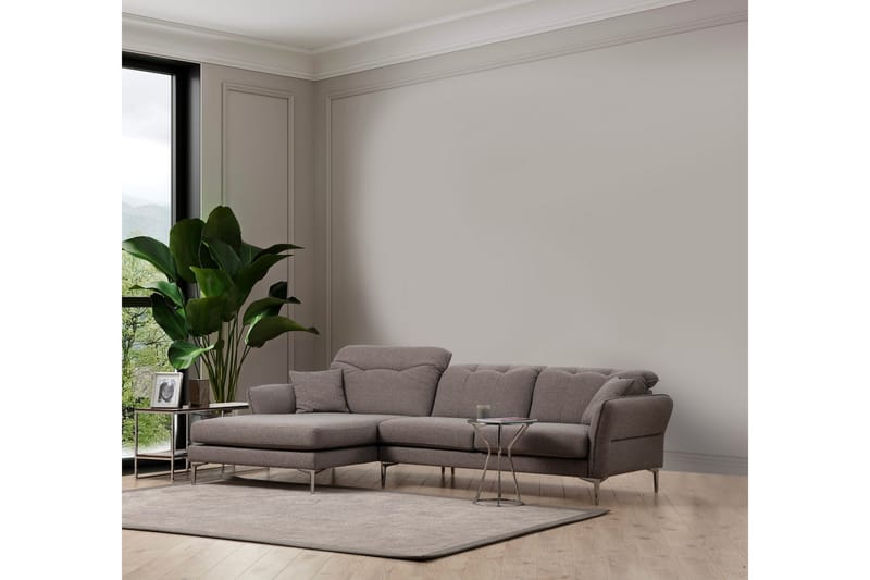 Chandara Soffa m. Divan 5-sits - Grå - Möbler - Vardagsrum - Soffor - Divansoffa & schäslong