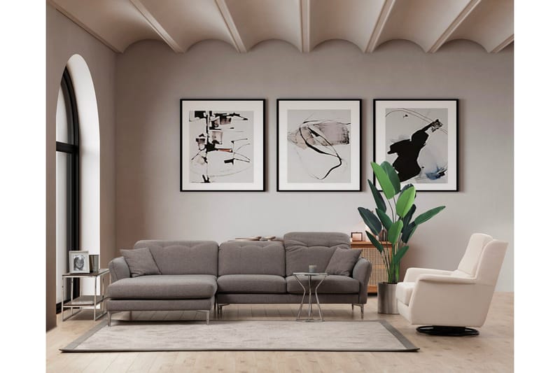 Chandara Soffa m. Divan 5-sits - Grå - Möbler - Vardagsrum - Soffor - Divansoffa & schäslong