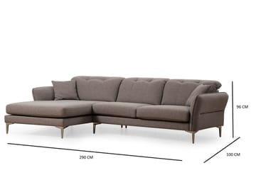 Chandara Soffa m. Divan 5-sits - Grå - Möbler - Vardagsrum - Soffor - Divansoffa & schäslong