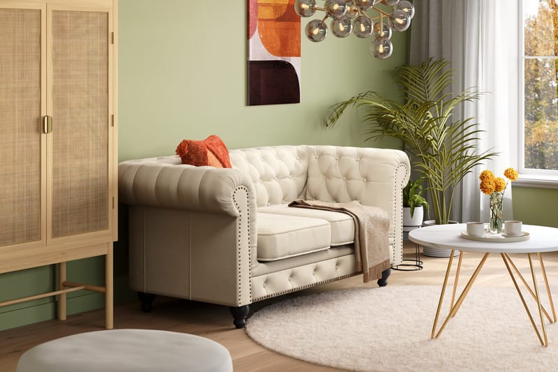 Chesterfield Deluxe 2-sits Soffa - Beige - Möbler - Vardagsrum - Soffor - 2-sits soffor