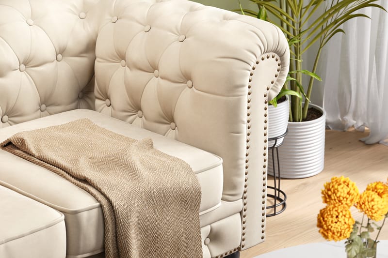 Chesterfield Deluxe 2-sits Soffa - Beige - Möbler - Vardagsrum - Soffor - 2-sits soffor