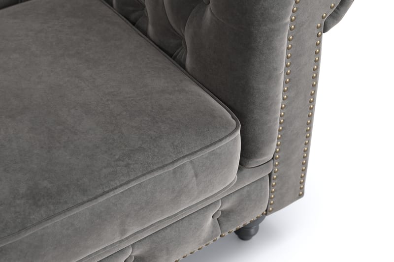 Chesterfield Deluxe 2-sits Soffa - Mörkgrå - Möbler - Vardagsrum - Soffor - 2-sits soffor