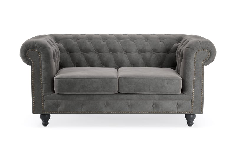 Chesterfield Deluxe 2-sits Soffa - Mörkgrå - Möbler - Vardagsrum - Soffor - 2-sits soffor