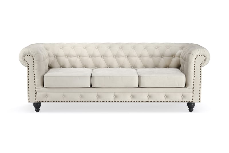 Chesterfield Deluxe 3-sits Soffa - Beige - Möbler - Vardagsrum - Soffor - 3-sits soffor