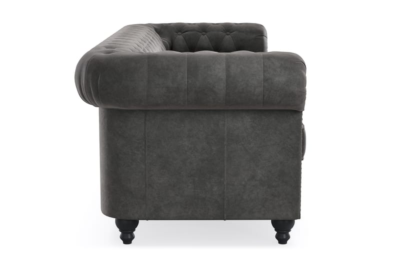 Chesterfield Deluxe 3-sits Soffa - Mörkgrå - Möbler - Vardagsrum - Soffor - 3-sits soffor