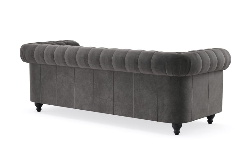 Chesterfield Deluxe 3-sits Soffa - Mörkgrå - Möbler - Vardagsrum - Soffor - 3-sits soffor