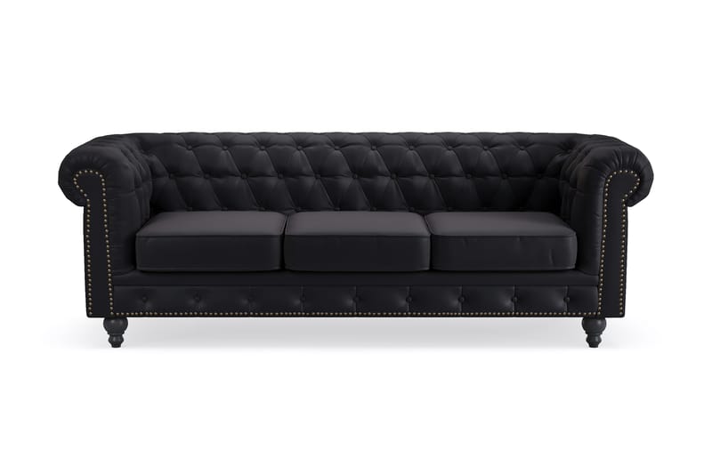 Chesterfield Deluxe 3-sits Soffa - Svart - Möbler - Vardagsrum - Soffor - 3-sits soffor