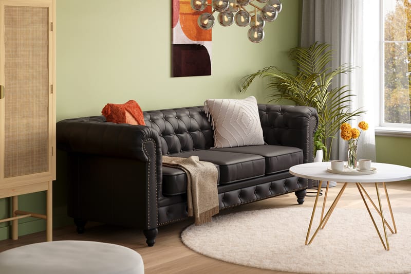 Chesterfield Deluxe 3-sits Soffa - Svart - Möbler - Vardagsrum - Soffor - 3-sits soffor