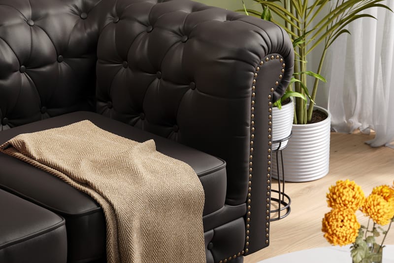 Chesterfield Deluxe 3-sits Soffa - Svart - Möbler - Vardagsrum - Soffor - 3-sits soffor