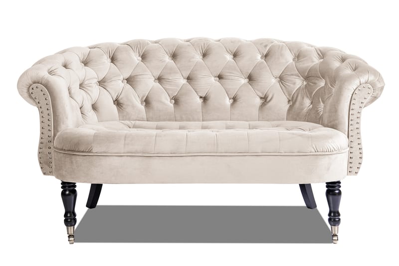 Chesterfield Ludo Soffa 2-sits Beige - chesterfield soffor - 2-sits soffor - Sammetssoffor