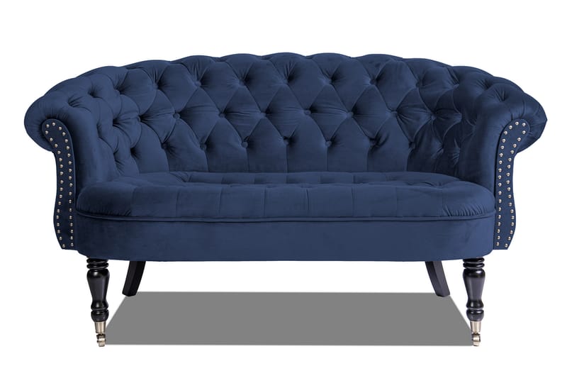 Chesterfield Ludo Soffa 2-sits Petrolblå - chesterfield soffor - 2-sits soffor - Sammetssoffor