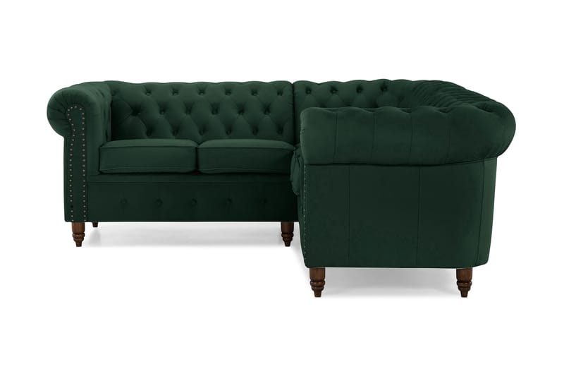 CHESTERFIELD LUX Hörnsoffa Sammet Mörkgrön - Hörnsoffor - chesterfield soffor - Sammetssoffor