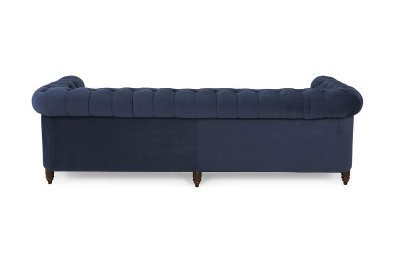 CHESTERFIELD LUX Sammetssoffa 4-sits Petrolblå - 4-sits soffor - chesterfield soffor - Sammetssoffor
