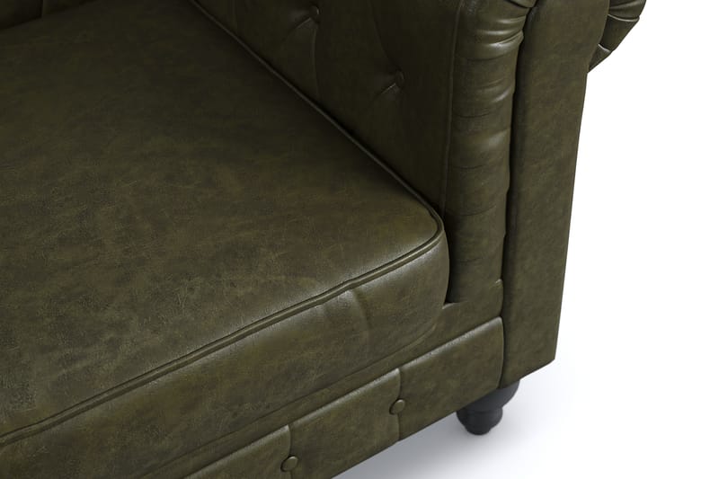 Chesterfield Lyx 2-sits Djup Soffa konstläder - Mörkgrön PU - Möbler - Vardagsrum - Soffor - 2-sits soffor