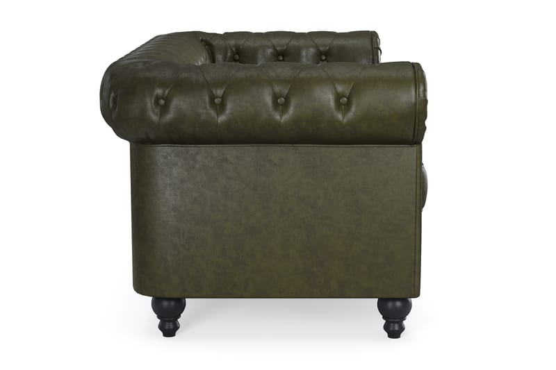 Chesterfield Lyx 2-sits Djup Soffa konstläder - Mörkgrön PU - Möbler - Vardagsrum - Soffor - 2-sits soffor