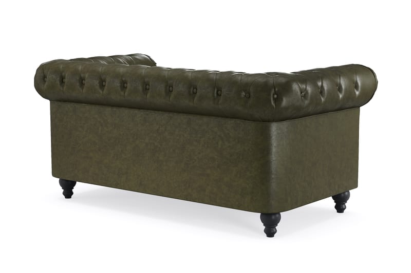 Chesterfield Lyx 2-sits Djup Soffa konstläder - Mörkgrön PU - Möbler - Vardagsrum - Soffor - 2-sits soffor