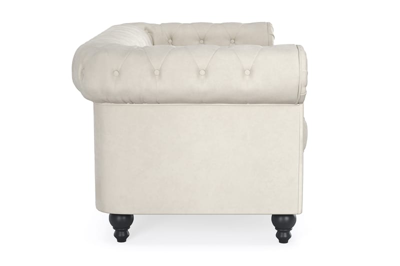 Chesterfield Lyx 2-sits Sammetssoffa - Liten djup soffa - Beige Sammet - Möbler - Vardagsrum - Soffor - 2-sits soffor