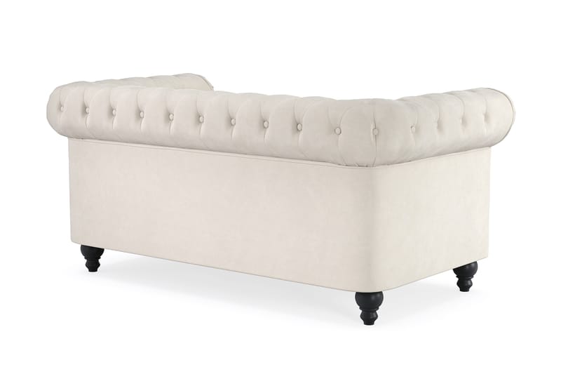 Chesterfield Lyx 2-sits Sammetssoffa - Liten djup soffa - Beige Sammet - Möbler - Vardagsrum - Soffor - 2-sits soffor