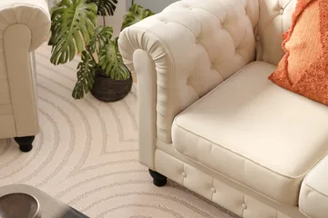 Chesterfield Lyx 3 sits Sammetssoffa- Djup soffa - Beige - Möbler - Vardagsrum - Soffor - Sammetssoffor