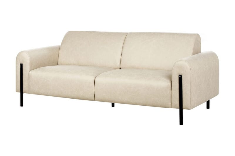 Christa Soffa 3-sits - Beige/Svart - Möbler - Vardagsrum - Soffor - Skinnsoffor