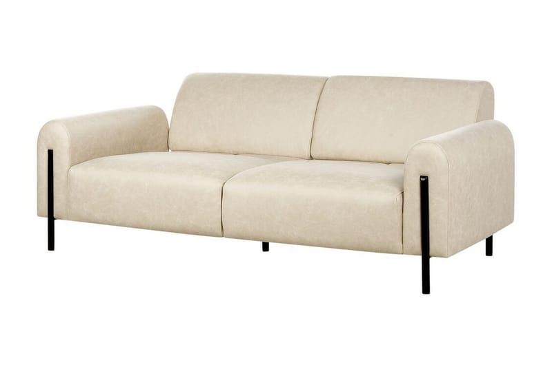 Christa Soffa 3-sits - Beige/Svart - Möbler - Vardagsrum - Soffor - Skinnsoffor