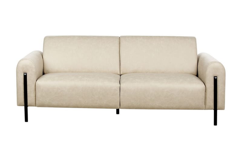 Christa Soffa 3-sits - Beige/Svart - Möbler - Vardagsrum - Soffor - Skinnsoffor