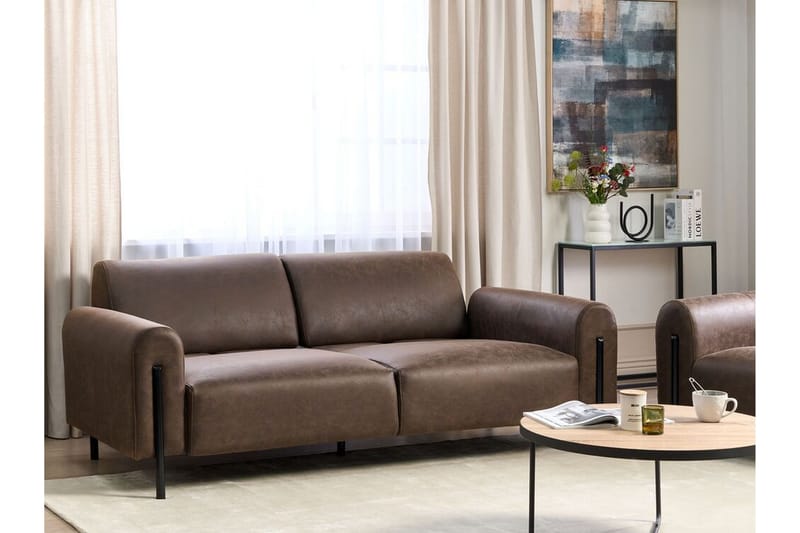 Christa Soffa 3-sits - Brun/Svart - Möbler - Vardagsrum - Soffor - 3-sits soffor