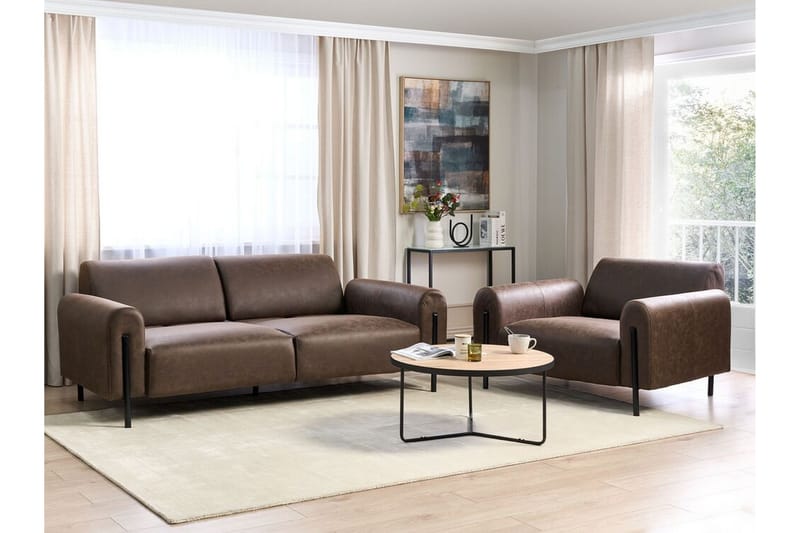 Christa Soffa 3-sits - Brun/Svart - Möbler - Vardagsrum - Soffor - 3-sits soffor