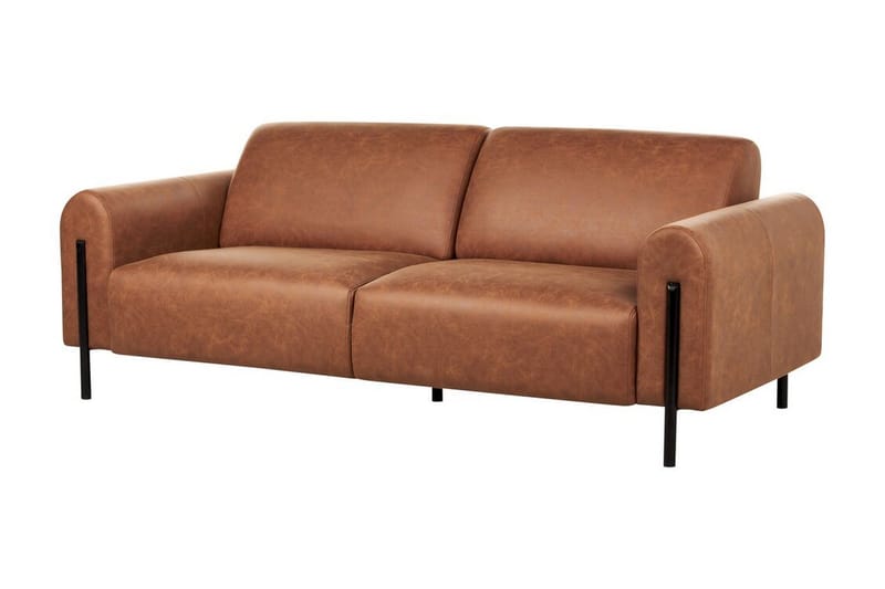 Christa Soffa 3-sits - Brun/Svart - Möbler - Vardagsrum - Soffor - Skinnsoffor