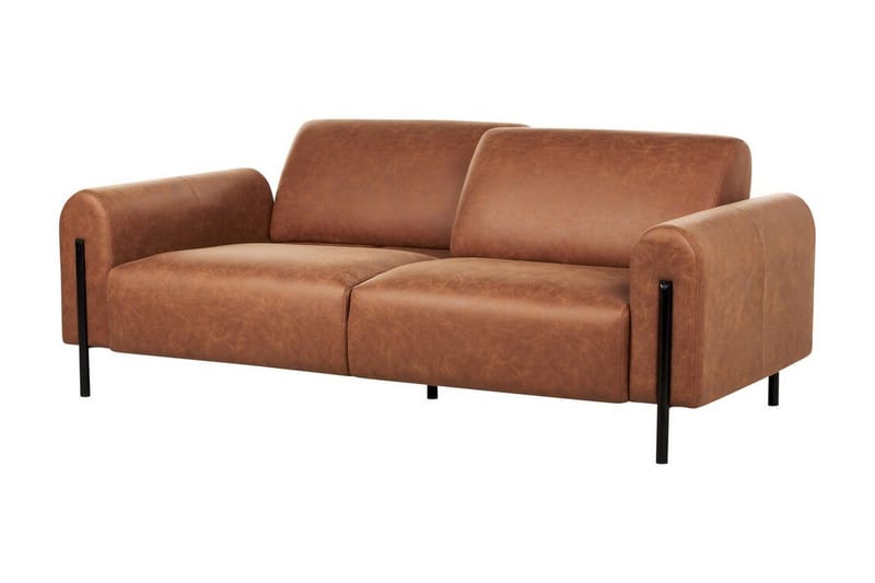 Christa Soffa 3-sits - Brun/Svart - Möbler - Vardagsrum - Soffor - Skinnsoffor