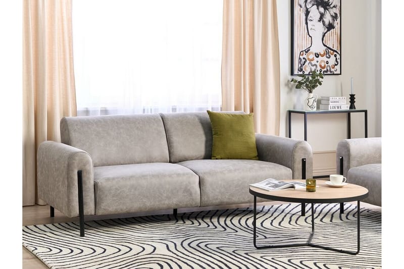 Christa Soffa 3-sits - Grå/Svart - Möbler - Vardagsrum - Soffor - Skinnsoffor