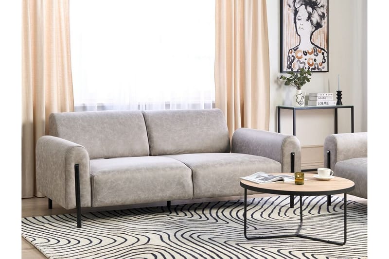 Christa Soffa 3-sits - Grå/Svart - Möbler - Vardagsrum - Soffor - Skinnsoffor