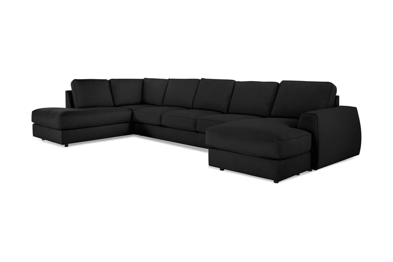 CLARKSVILLE LYX U-soffa med Divan Large Höger Linnesvart - U-soffor