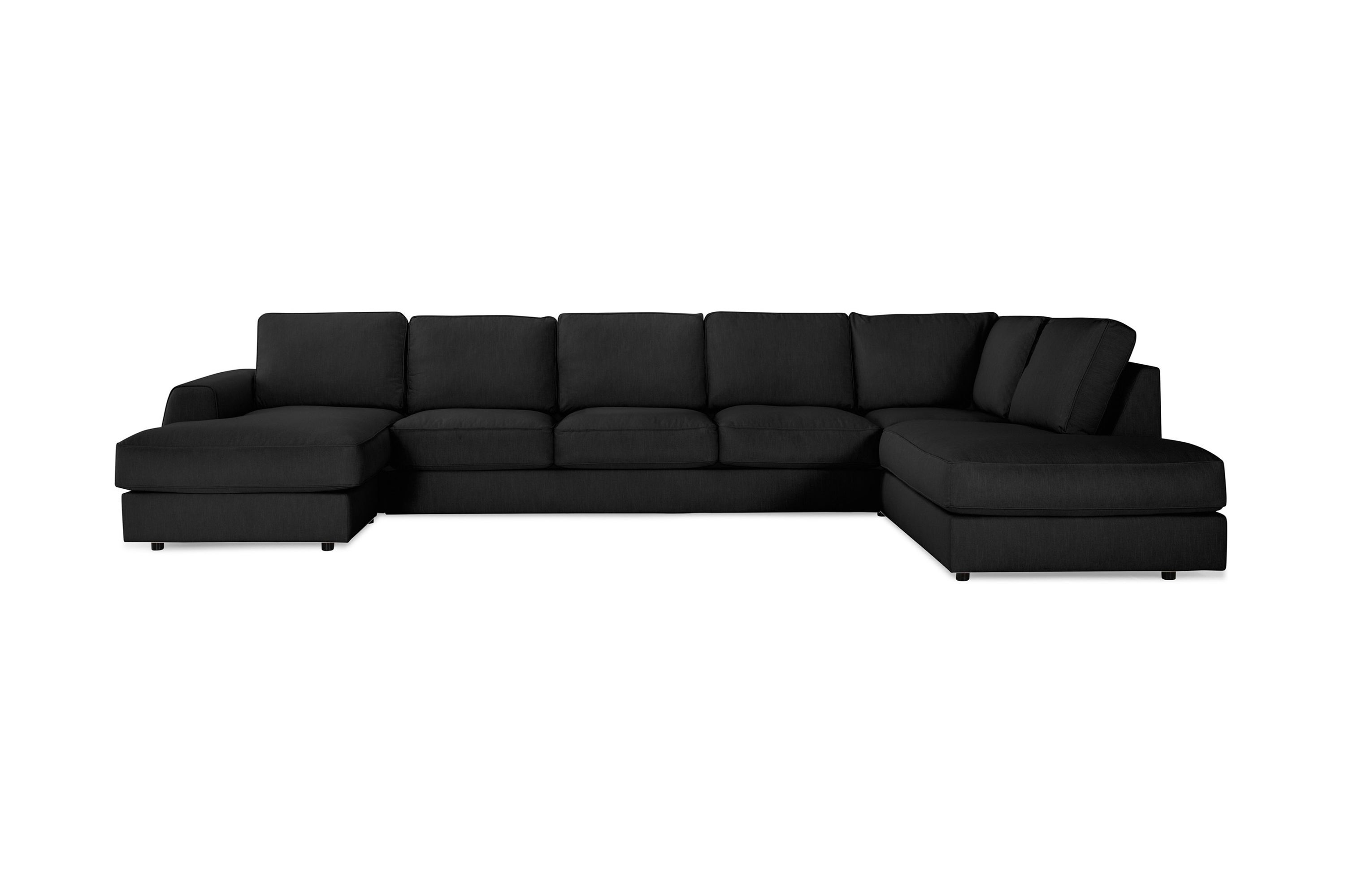 CLARKSVILLE LYX U-soffa med Divan Large Vänster Linnesvart –