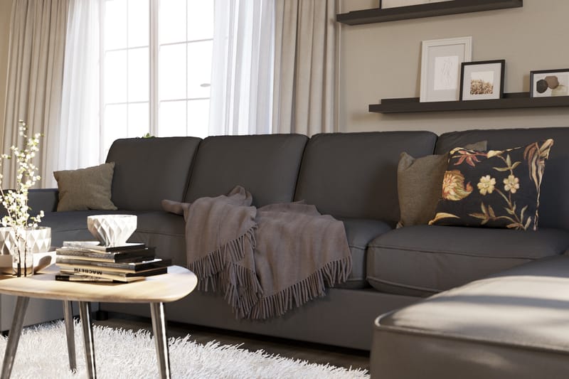 CLARKSVILLE LYX U-soffa med Divan Large Vänster Linnesvart -   - U-soffor