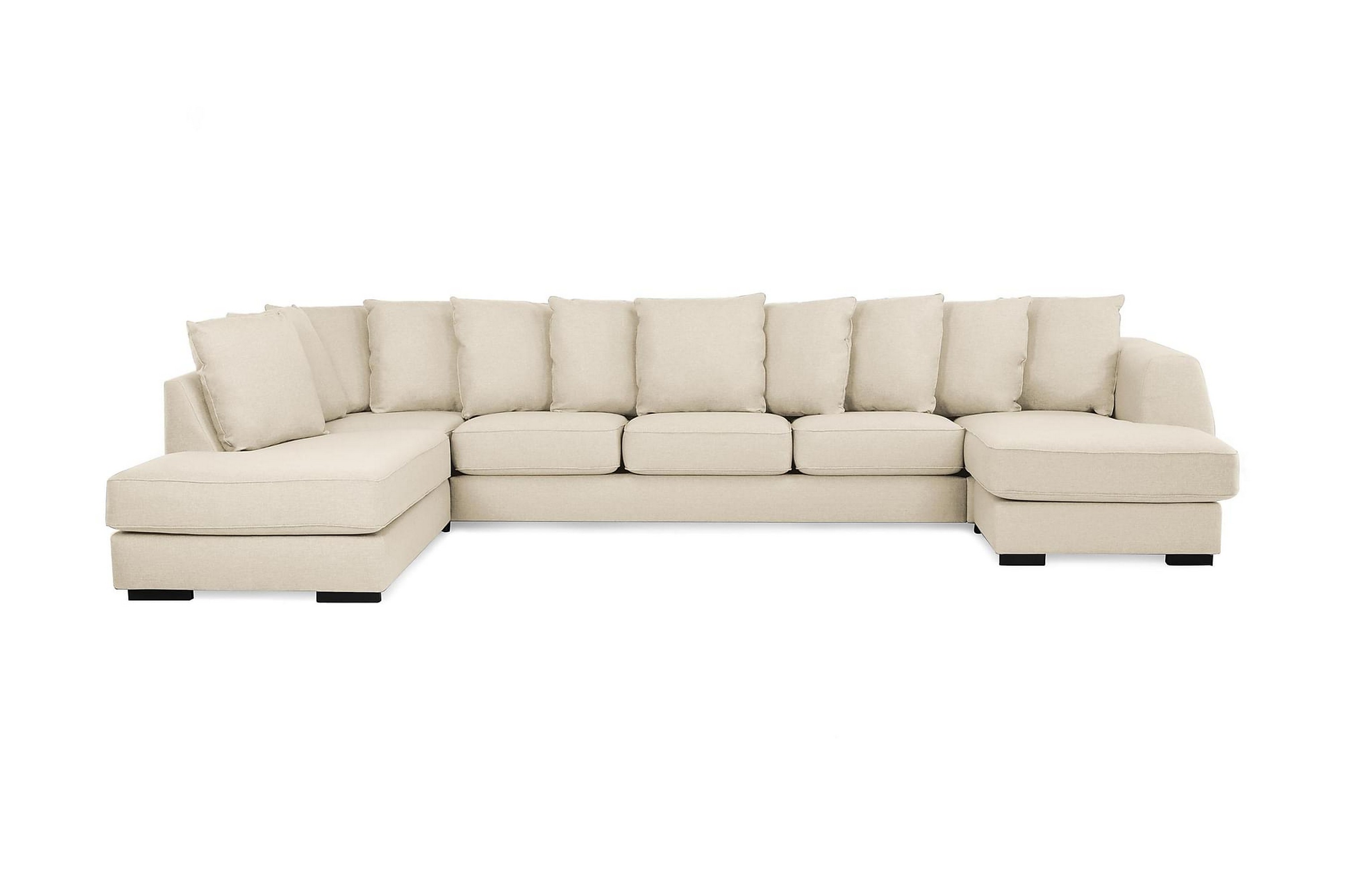 CLARKSVILLE U-soffa Large med Divan Höger Kuvertkuddar Beige –