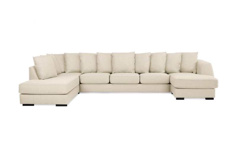 CLARKSVILLE U-soffa Large med Divan Höger Kuvertkuddar Beige - U-soffor