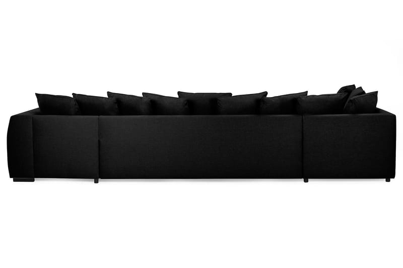 CLARKSVILLE U-soffa Large med Divan Höger Kuvertkuddar Svart - U-soffor