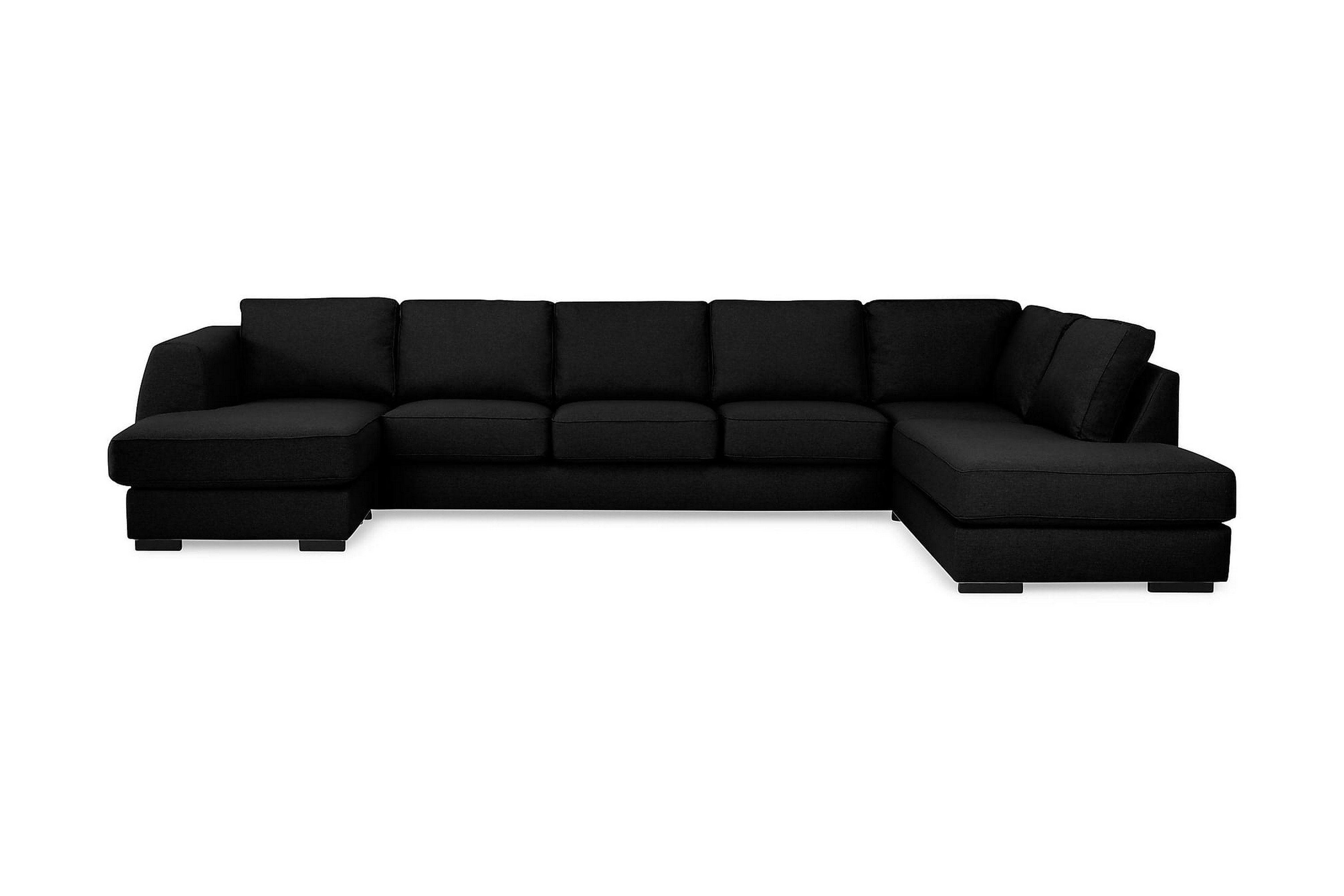 CLARKSVILLE U-soffa Large med Divan Vänster Svart –