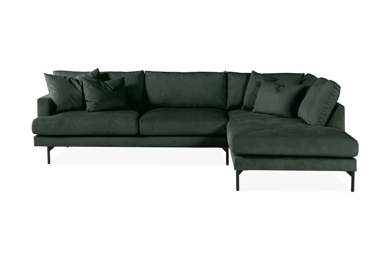 CONCAN 3-sits Soffa med Schäslong Höger Grön/Svart - Divansoffa & schäslong