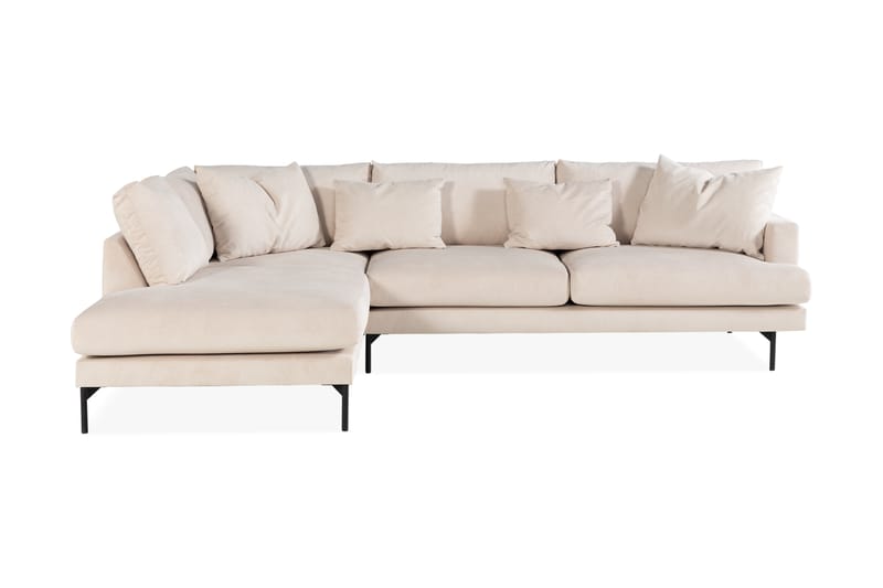 CONCAN 3-sits Soffa med Schäslong Vänster Beige/Svart - Divansoffa & schäslong
