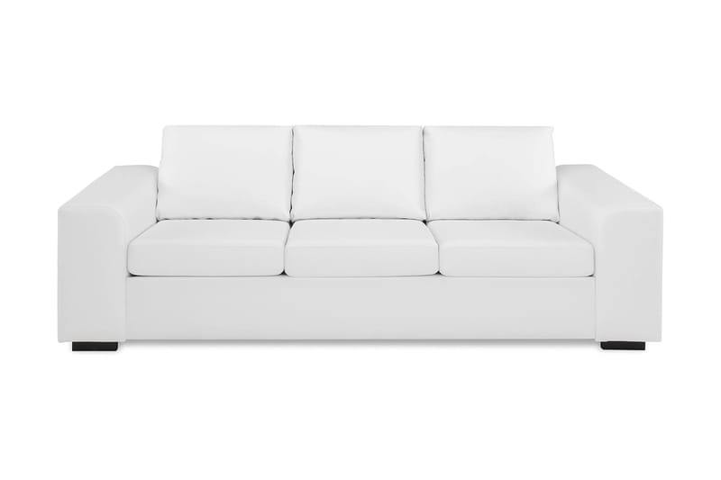 CONNECT 3-sits Soffa Konstläder Vit - Skinnsoffor - 3-sits soffor