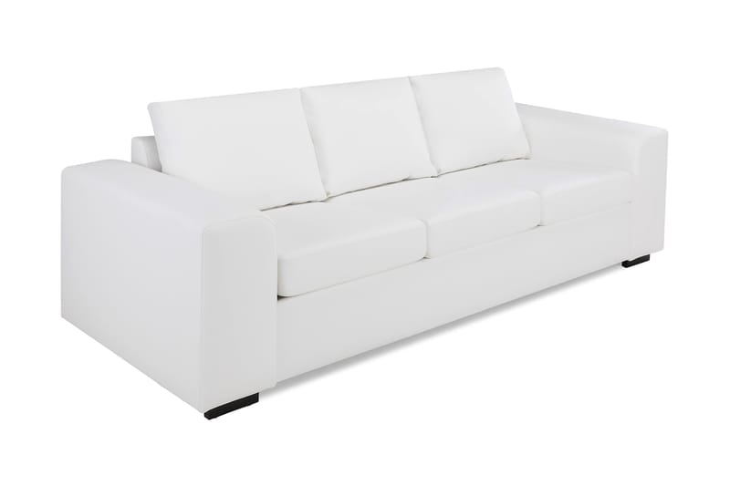 CONNECT 3-sits Soffa Konstläder Vit - Skinnsoffor - 3-sits soffor