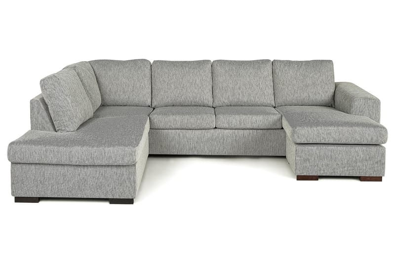 CONNECT U-soffa med Divan Höger Chenille Ljusgrå - Skräddarsy färg och tyg - U-soffor