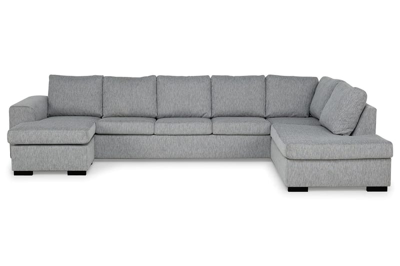 CONNECT U-soffa XXL med Divan Vänster Sammet Ljusgrå - Skräddarsy färg och tyg - U-soffor CONNECT U-soffa XXL med Divan Vänster Sammet Ljusgrå - Skräddarsy färg och tyg - U-soffor