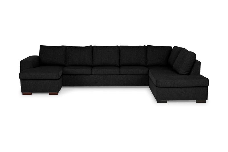 CONNECT U-soffa XXL med Divan Vänster Svart - U-soffor