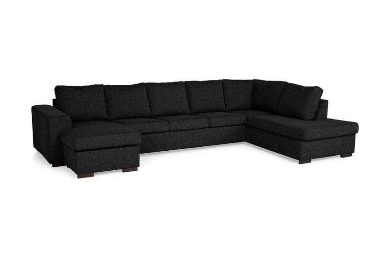 CONNECT U-soffa XXL med Divan Vänster Svart - U-soffor