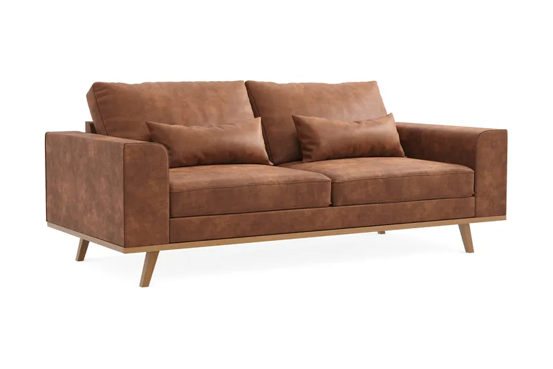 Copenhagen 2-sits Soffa i Konstläder - Brun - Möbler - Vardagsrum - Soffor - Skinnsoffor