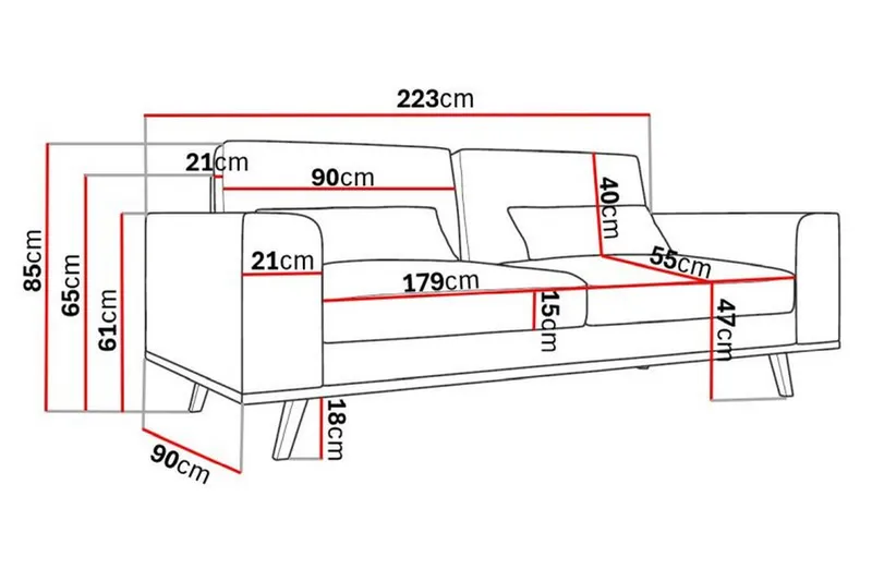 Copenhagen 3-sits Manchestersoffa - Beige - Möbler - Vardagsrum - Soffor - 3-sits soffor
