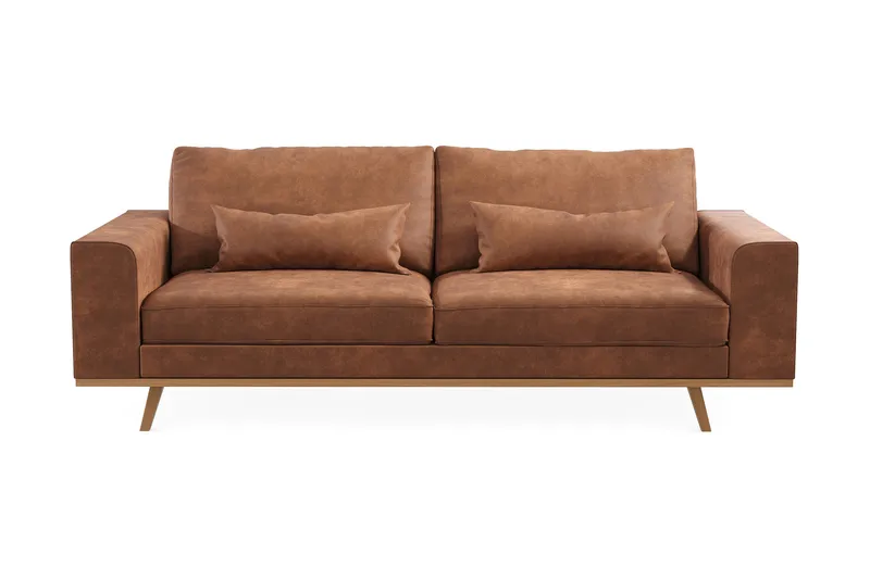 Copenhagen 3-sits Soffa i Konstläder - Brun - Möbler - Vardagsrum - Soffor - 3-sits soffor